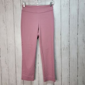 Lysse Womens Mauve Pull-On Cropped Leg Slit Pants Size XS Viscose Stretch Blend.